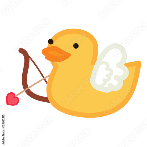 Funny yellow duck cupid