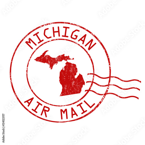 Michigan post office sign or stamp