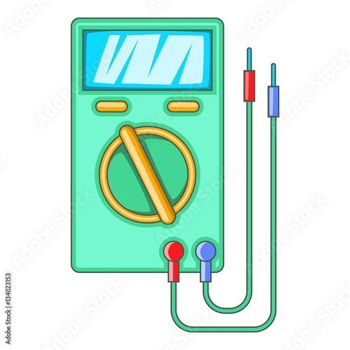 Digital multimeter icon, cartoon style