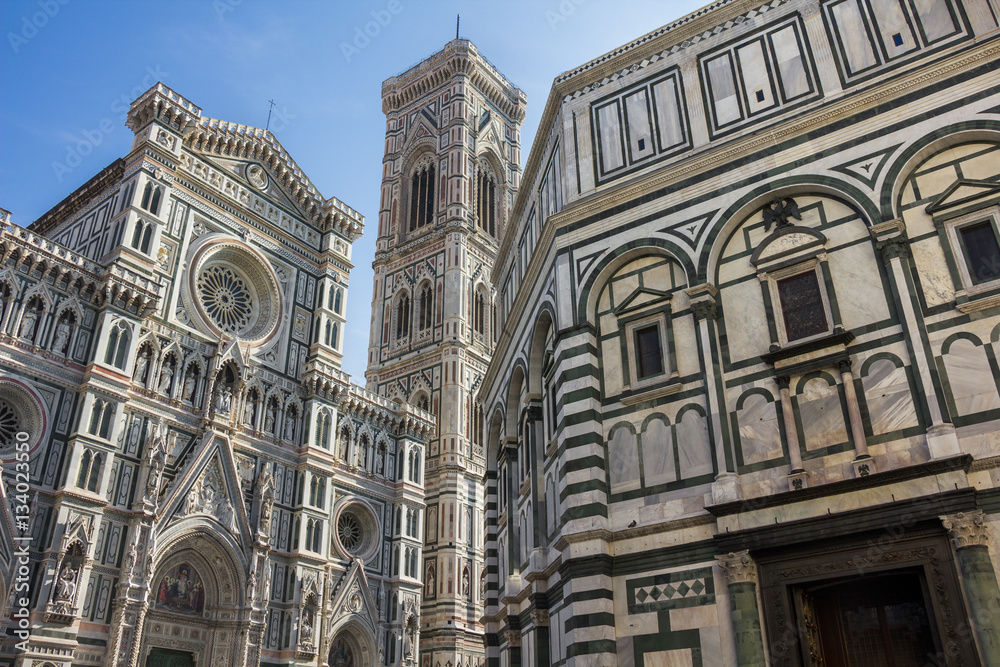 The Duomo, Baptistry and Giotto's Bell tower in Florence, Italy.