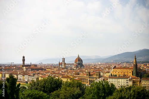 View of the historic part of Florence in the late afternoon time. © Photoillustrator