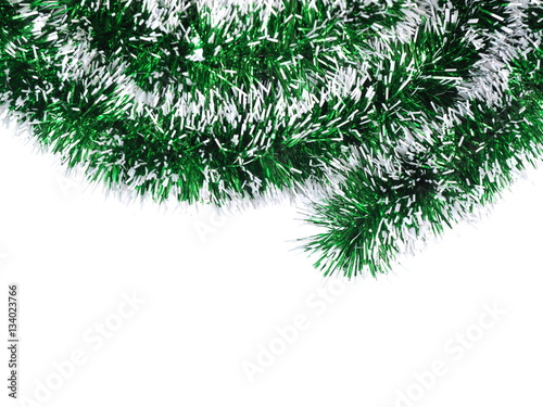 Christmas tree ribbon decoration on a white background