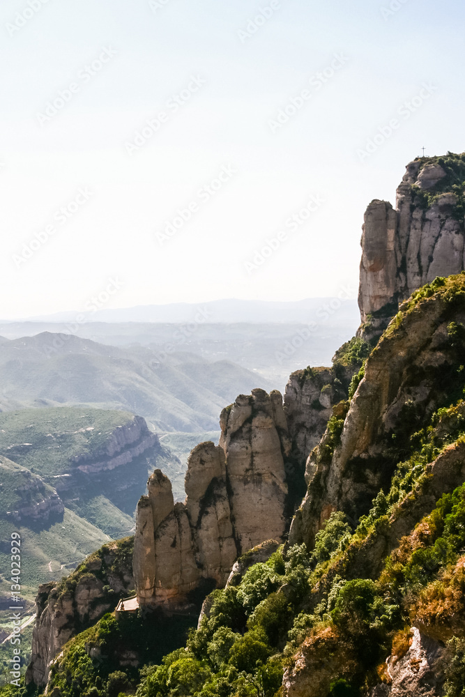 Bizarre rocks on the mountain of Montserrat in Catalonia, Spain.