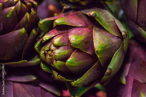 Fresh artichokes - close up image.