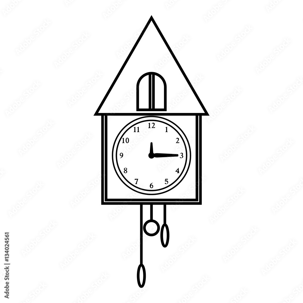 Old wall clock icon, outline style