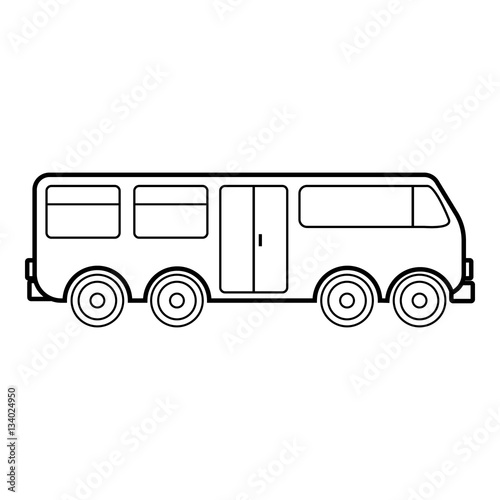 Big bus icon, outline style