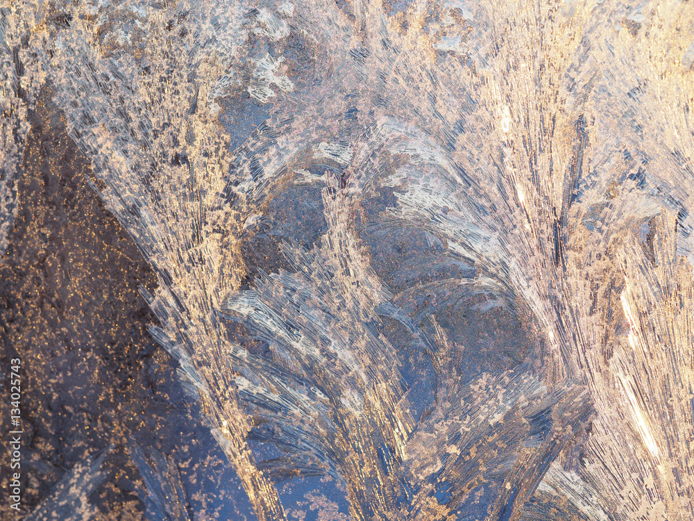 Fototapeta premium ice pattern on glass