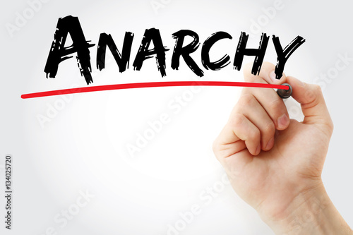 Hand writing Anarchy with marker, concept background photo