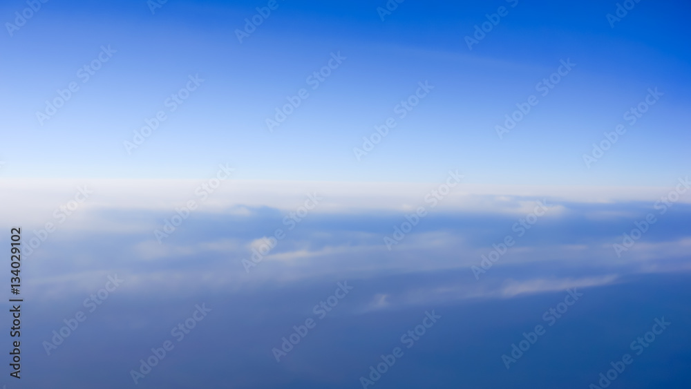 Beautiful sky with clouds, a view from an aeroplane