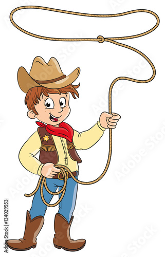 Vektor Illustration eines kleinen Cowboys
