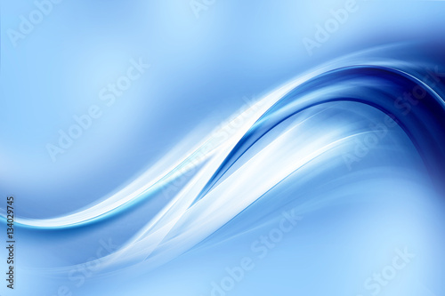 Abstract background.Blue blurred color waves design. Glowing template for your creative graphics. © SidorArt