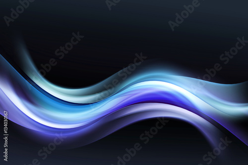 Glowing blue waves graphic.