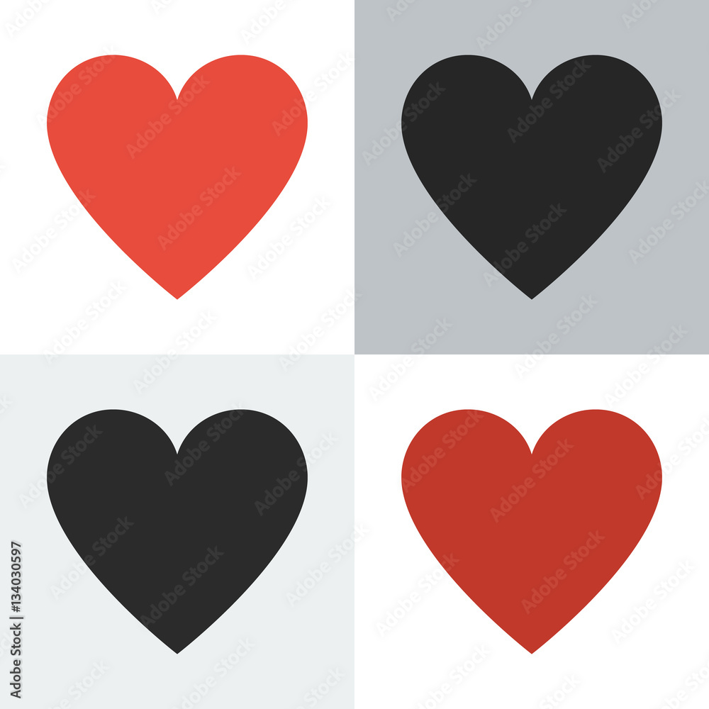Hearts icon symbol of love on valentines Day.