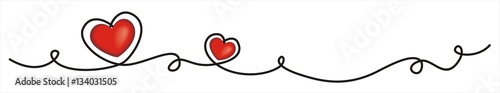 Banner mit roten Herzen und Textfreiraum