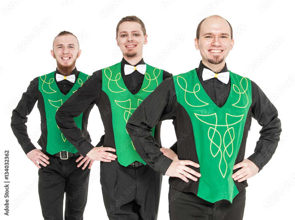 Group of irish dancers isolated Group of irish dancers isolated