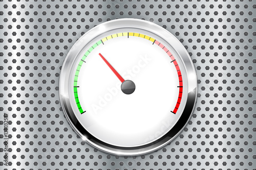 Blank gauge on metal perforated background