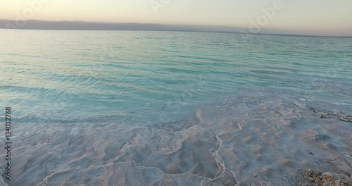 Dead Sea salt deposits stones white crystals