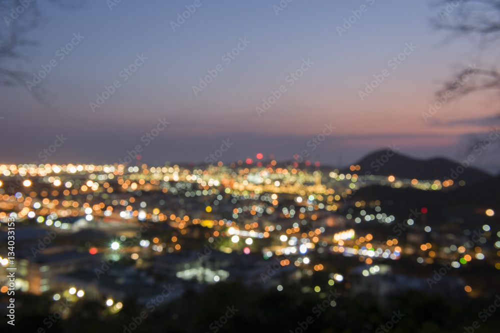 Blurry image and soft bokeh of Energy Refinery plant at Sri racha Thailand