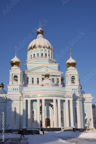 View at the cathedral of St Warrior Admiral Feodor Ushakov in Saransk, Mordovia. Russian Federation