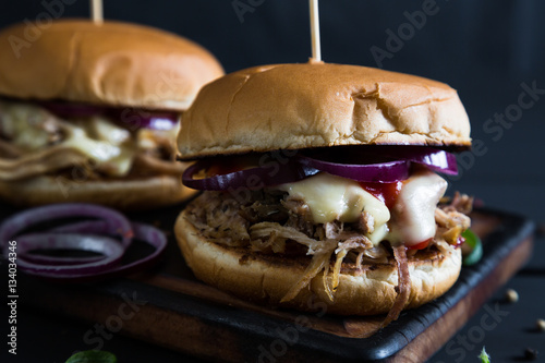 Hamburgers with stewed meat