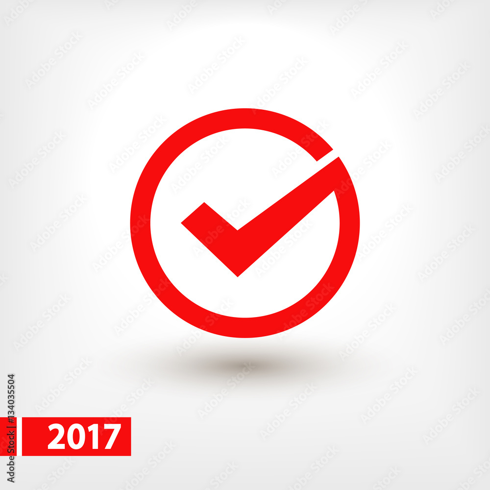 Tick icon, vector illustration. Flat design style Tick icon, vector illustration. Flat design style