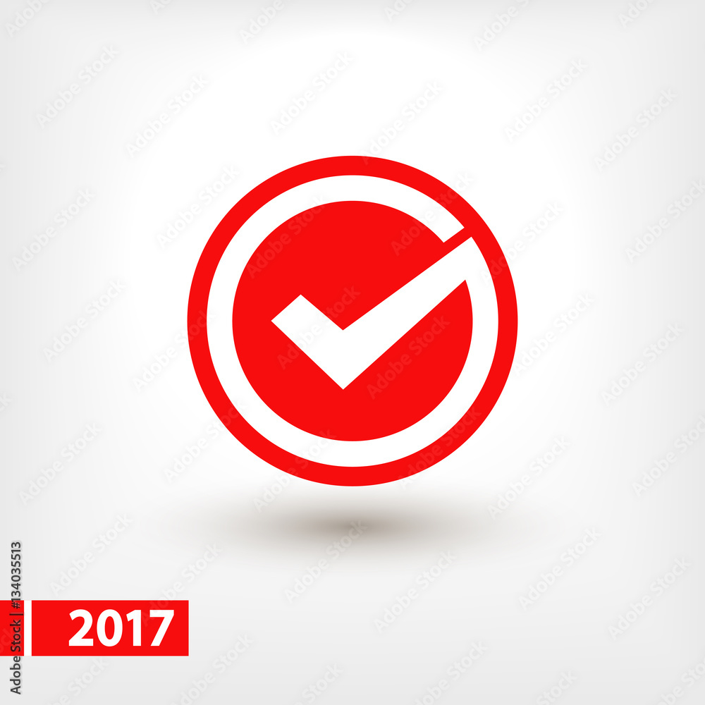 Tick icon, vector illustration. Flat design style Tick icon, vector illustration. Flat design style