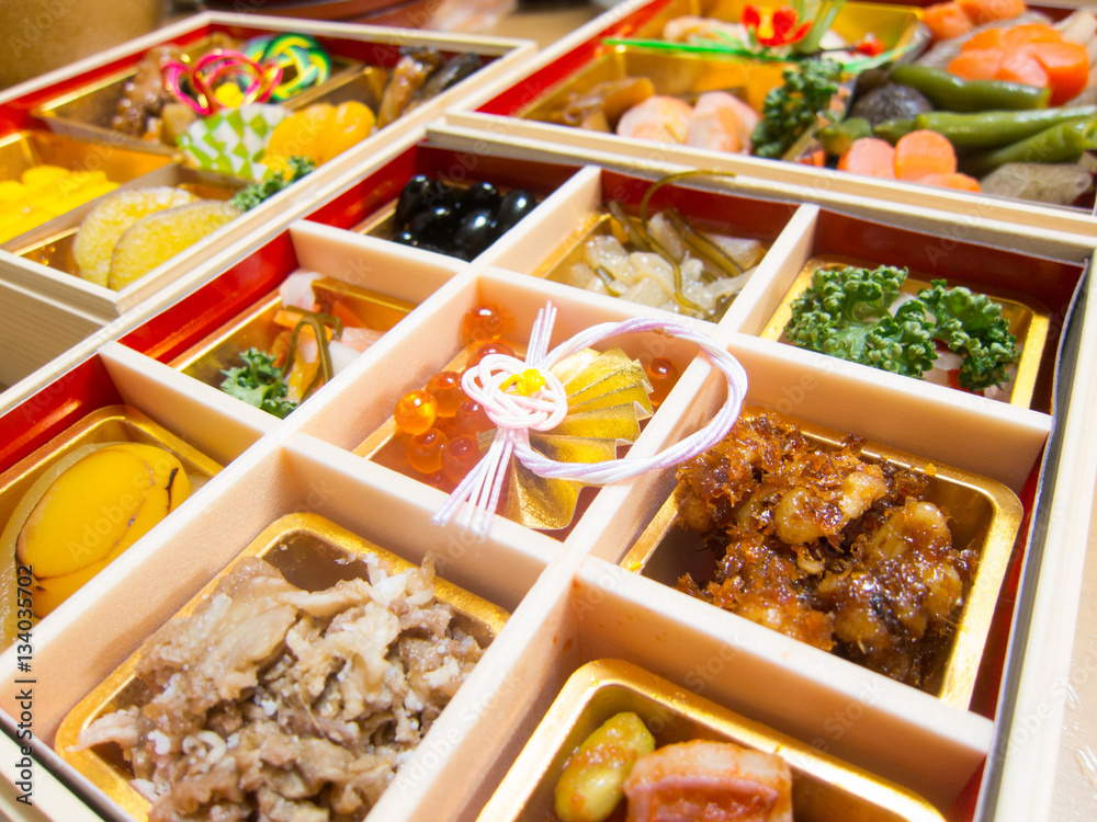 Fototapeta premium Japanese traditional food of the new year, OSECHI