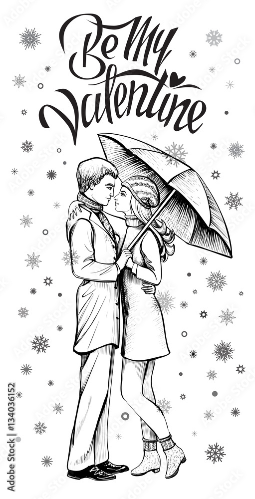 line art set of romantic couple hugging illustration vector hand