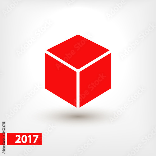 3d cube logo design icon, vector illustration. Flat design style