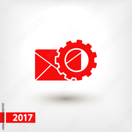 setting parameters and Envelope Mail icon, vector illustration. Flat design style