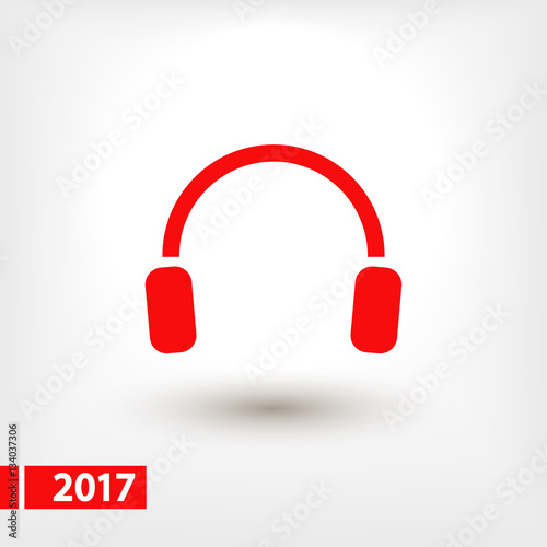headphones  icon, vector illustration. Flat design style