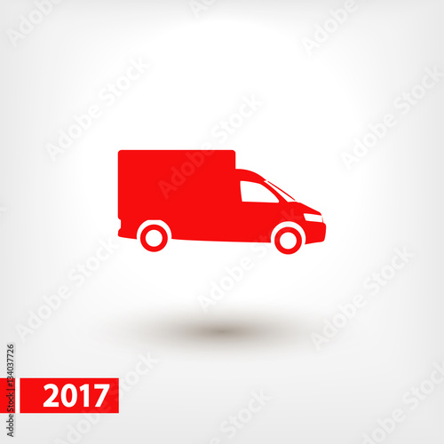 Truck icon, vector illustration. Flat design style