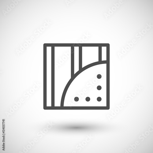Gypsum plasterboard line icon