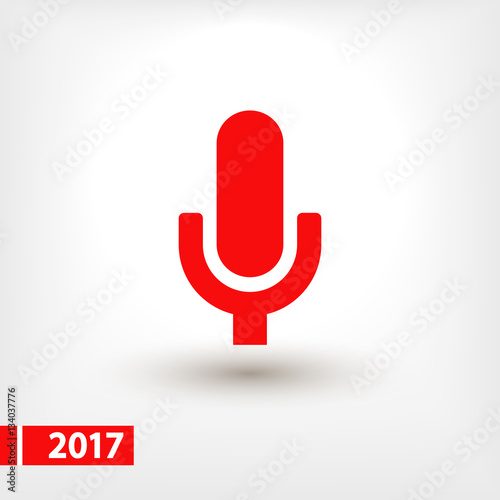 Microphone icon, vector illustration. Flat design style