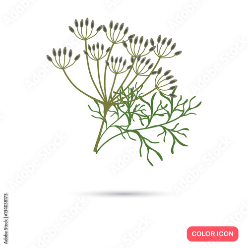 Dill color flat icon for web and mobile design