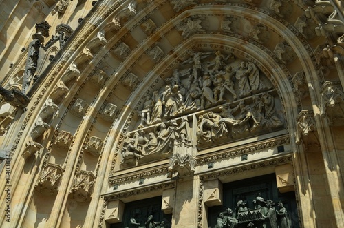 The portal in the cathedral Saint Vitus in Prague