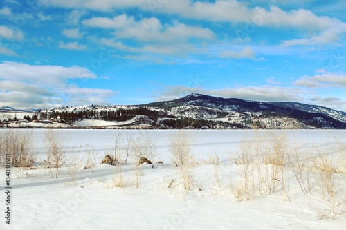Scenic winter lake and mountains landscape © Joanne