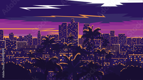 Fotografie, Obraz Los Angeles skyline