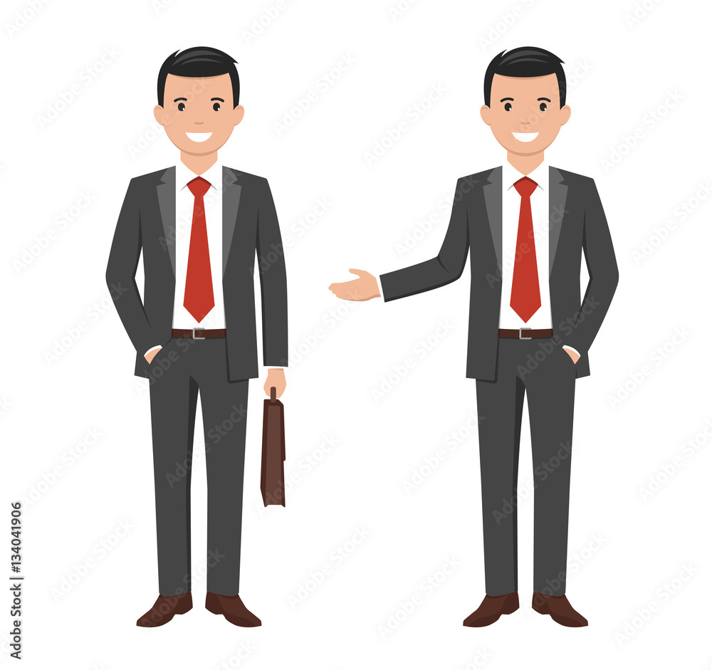 Vector illustration of a young cartoon style smiling businessman Vector illustration of a young cartoon style smiling businessman