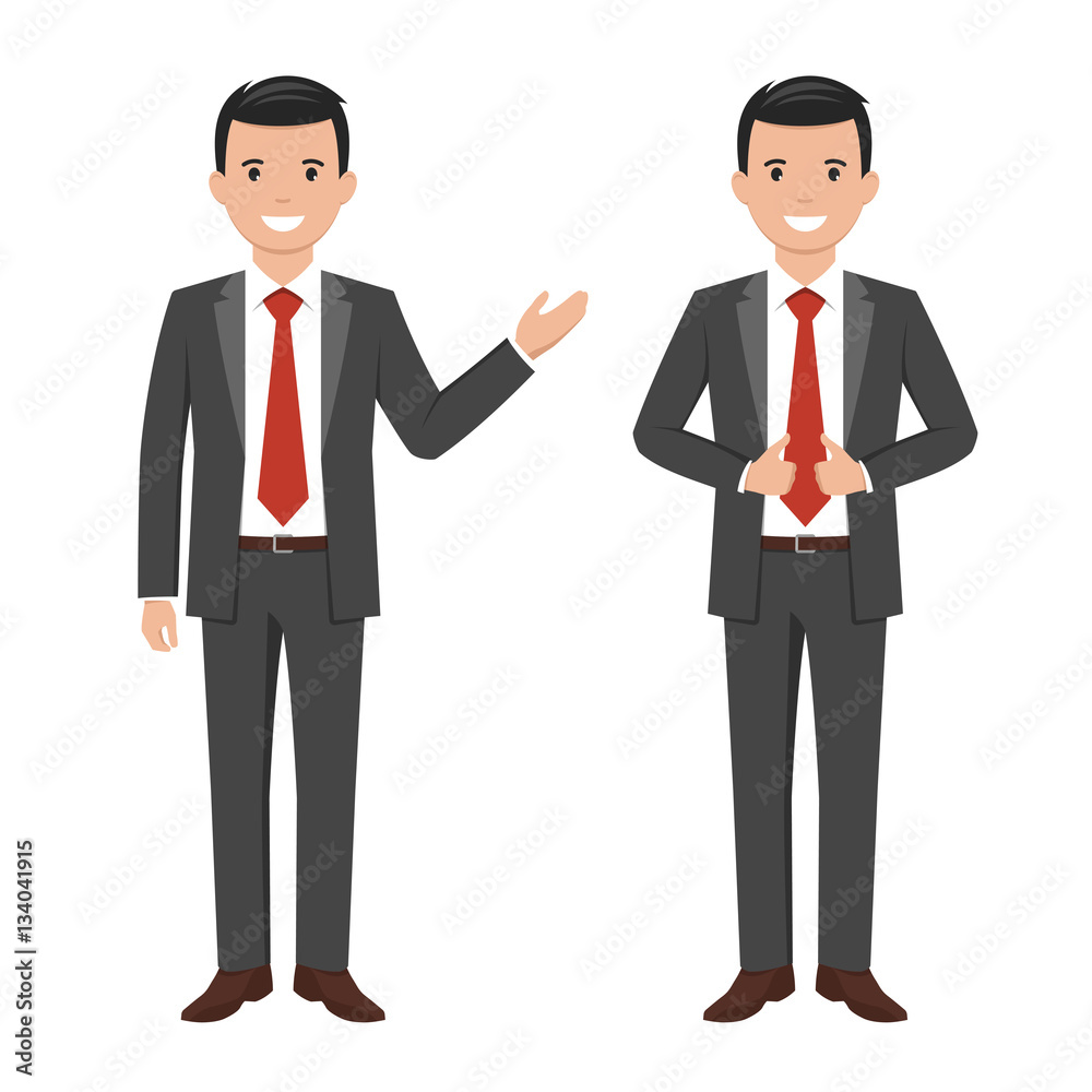Vector illustration of a young cartoon style smiling businessman Vector illustration of a young cartoon style smiling businessman