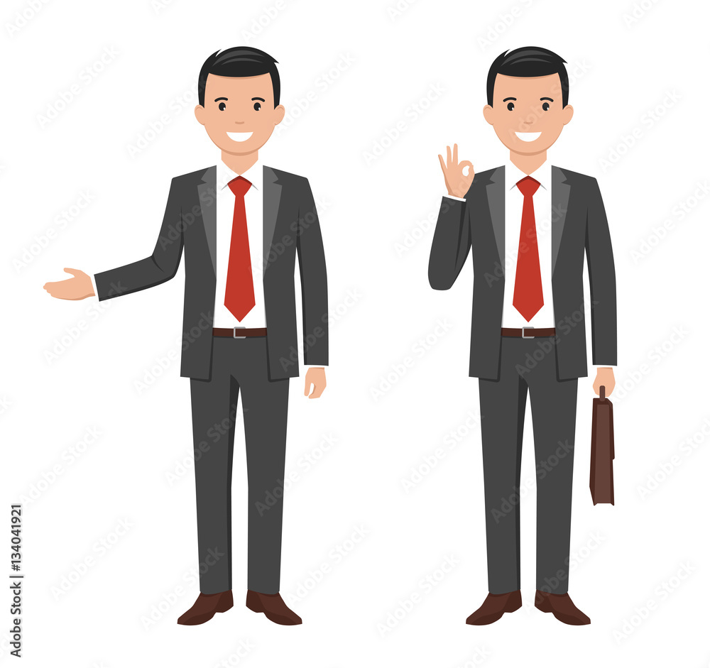Vector illustration of a young cartoon style smiling businessman Vector illustration of a young cartoon style smiling businessman