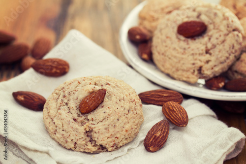 almond cookies on whuite dish photo