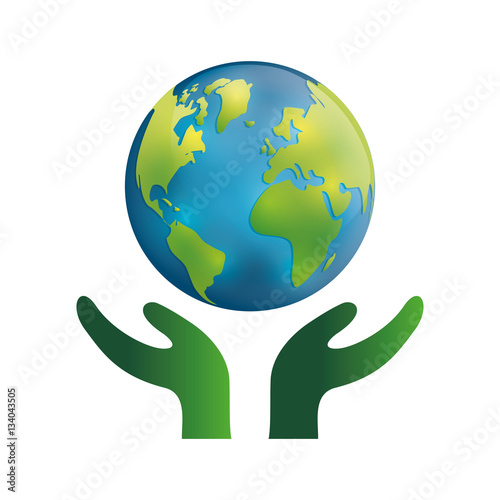 Save the world icon vector illustration graphic design