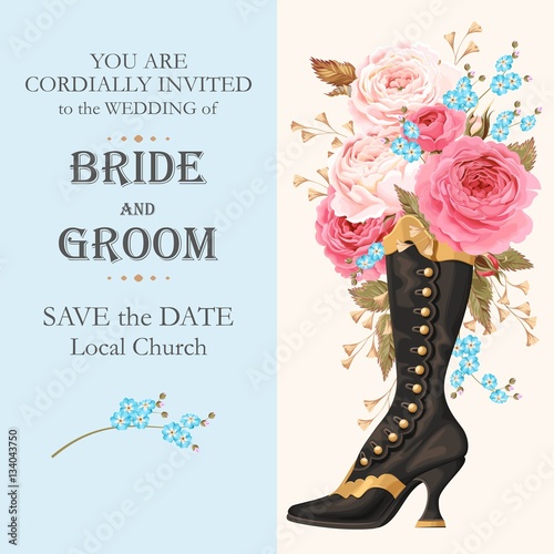 Vintage wedding invitation