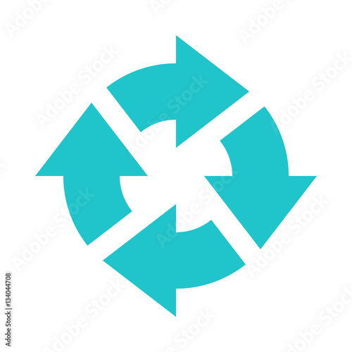 Arrow sign rotation icon reload button refresh symbol flat style