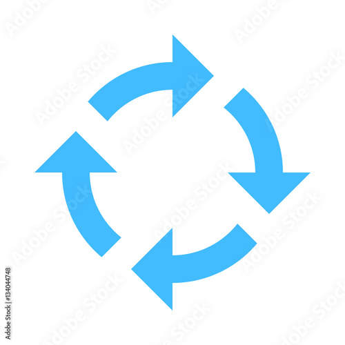 Arrow sign rotation icon reload button refresh symbol flat style