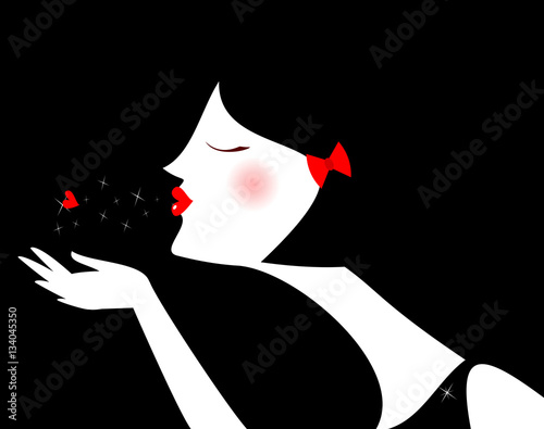 Profilo bianco manda un bacio 