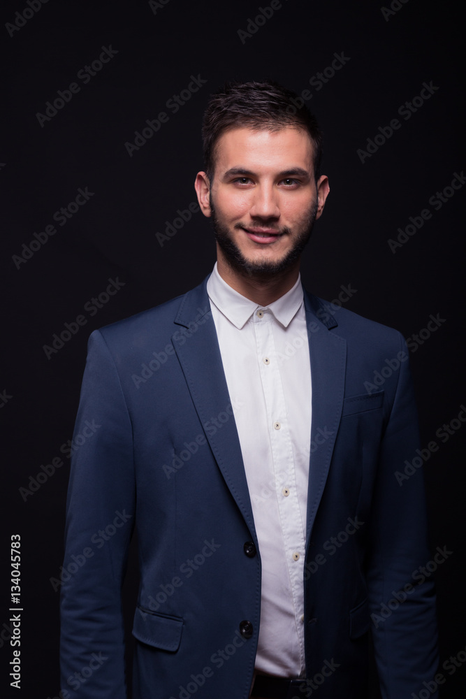 young adult man smiling posing model elegant suit young adult man smiling posing model elegant suit