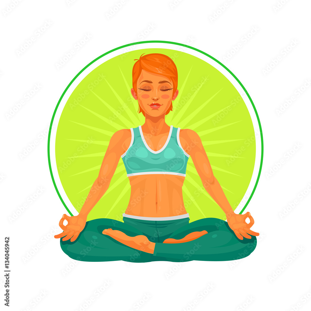 illustration of a girl yoga