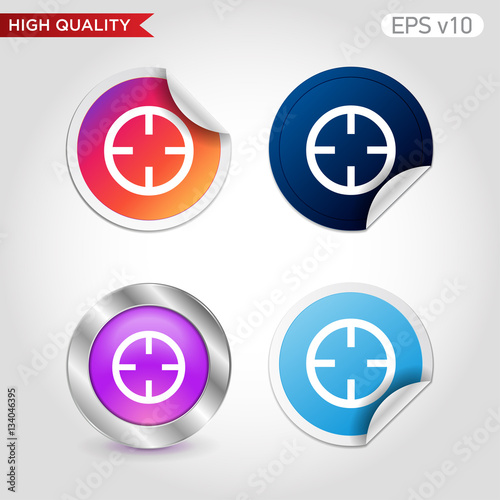 Free Download Colored icon or button of target symbol with background - GFXLoad